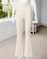 Pantalon slim micro-évasé uni
