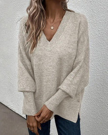 Pull Manche Lanterne Encolure En V