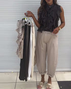 Tank Top Designer Ruffle Sans Manches