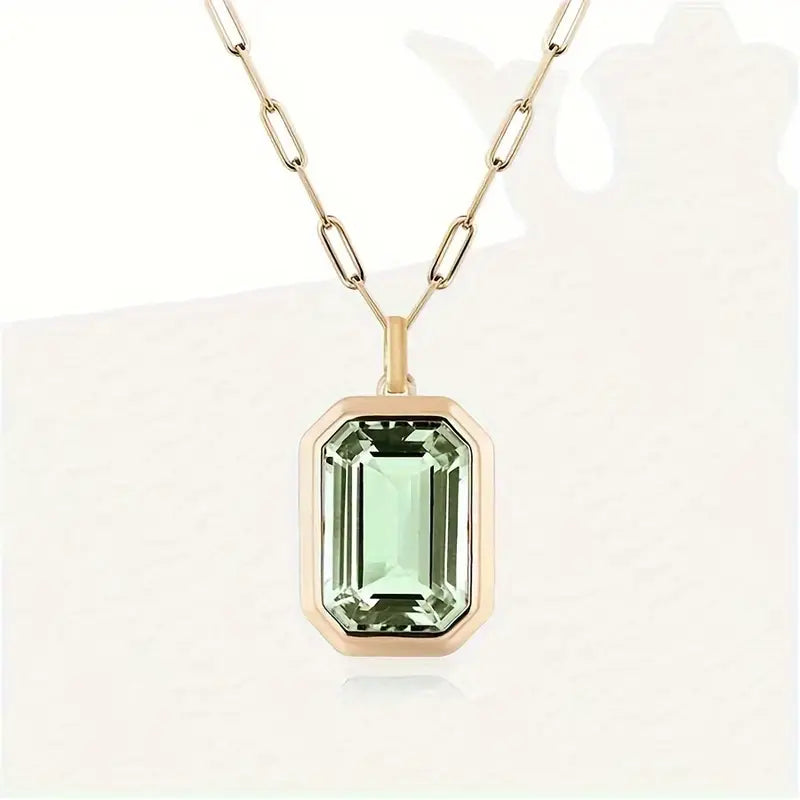 Collier Sofia avec pierre d'émeraude