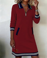Robe À Manches Longues Avec Zip Et Revers