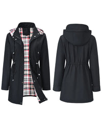 Trench Long Imperméable À Capuche Pour Femme