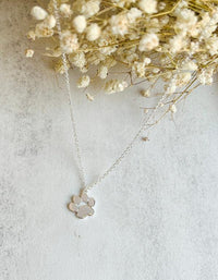 Collier élégant avec patte en argent – Acier inoxydable