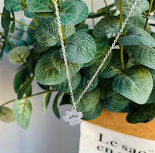 Collier élégant avec patte en argent – Acier inoxydable