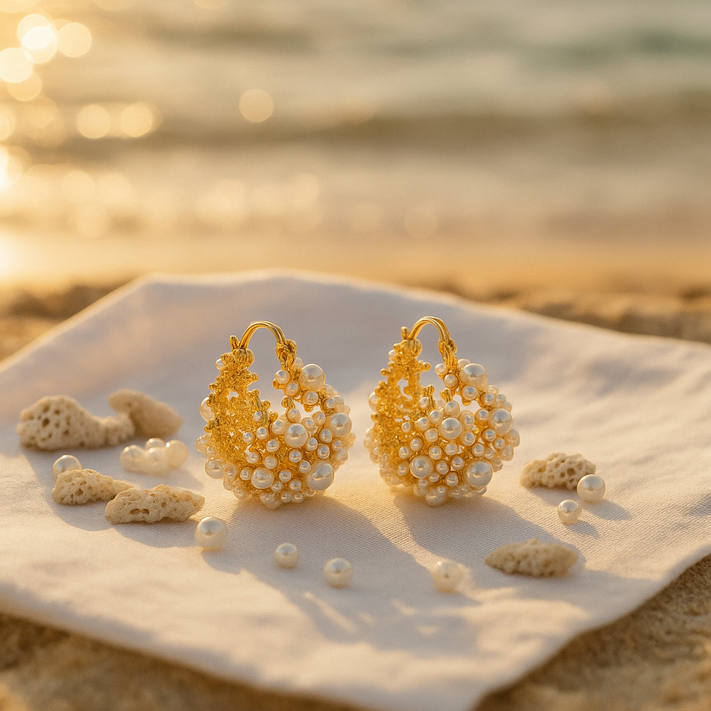 Boucles d'oreilles Dione | Aube Dorée Écume