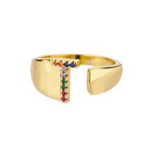 Bague en Or avec Lettre Personnalisée (Ajustable)