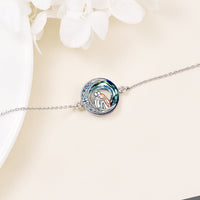 Bracelet ajustable avec pendentif de chien en argent sterling