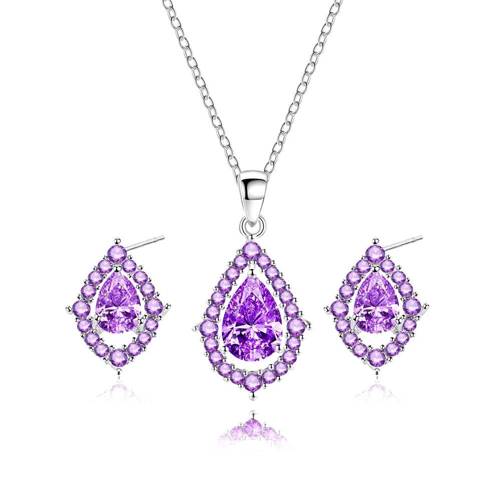 Collier et boucles d'oreilles Nadine Améthyste