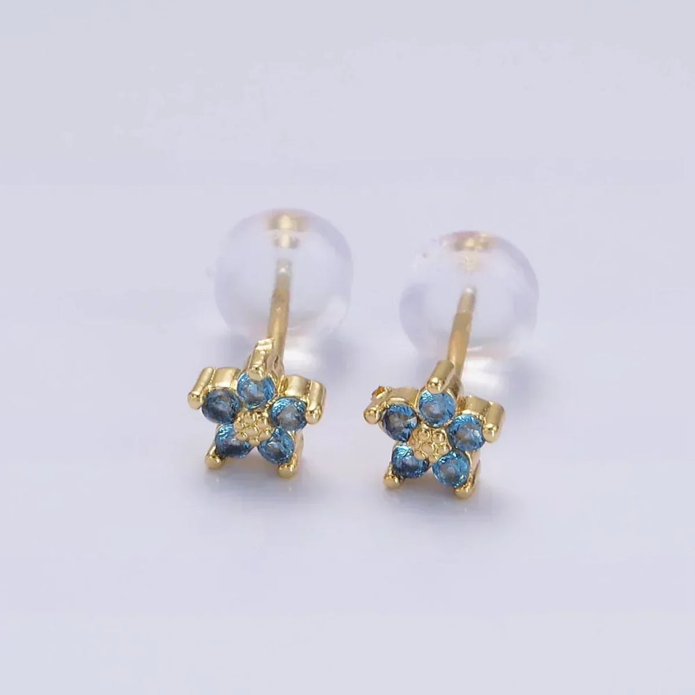 Boucles d'oreilles à clou avec délicate fleur