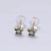 Boucles d'oreilles à clou avec délicate fleur