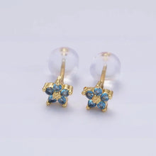 Boucles d'oreilles à clou avec délicate fleur