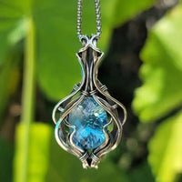 Collier vintage bleu en argent