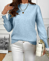 Pull Élégant Orné De Dentelle