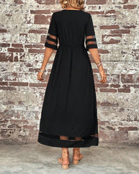 Robe élégante à Manches Mi-Longues Et Col Rond Décontracté