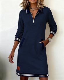Robe À Manches Longues Avec Zip Et Revers