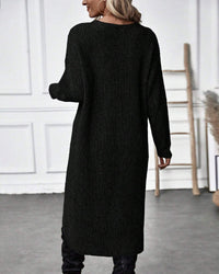 Robe pull de couleur unie à ourlet irrégulier