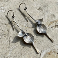 Boucles d'oreilles Boho Feuille en Argent