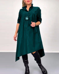 Robe décontractée irrégulière de couleur unie