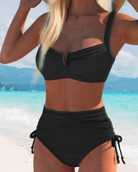 Maillot de Bain Style Soutien-gorge Haute Taille Triangle