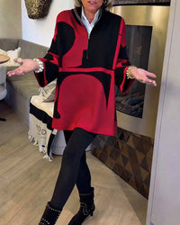 Pull À Demi-Zip Avec Col Montant Tendance