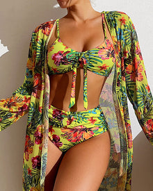 Jovie | Bikini 3 pièces avec motif floral et paréo assorti pour femme