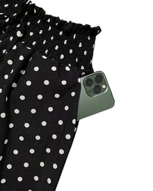 Pantalon Imprimé Pois Long