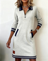 Robe À Manches Longues Avec Zip Et Revers