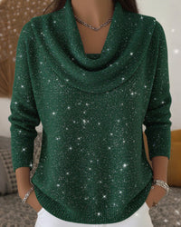 Pull À Col Montant Orné De Paillettes