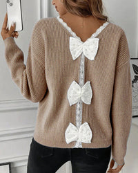 Pull Manches Longues Nœud Dans Le Dos