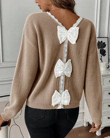 Pull Manches Longues Nœud Dans Le Dos