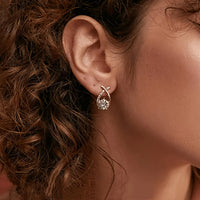 Boucles D'oreilles En Or Avec Croix Et Zirconiums