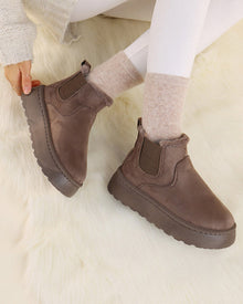 Bottes de neige à semelles épaisses de couleur unie