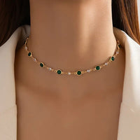 Collier Pendentif Vert Divin