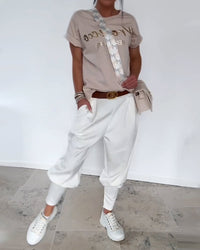 Pantalon Mode Couleur Unie Court