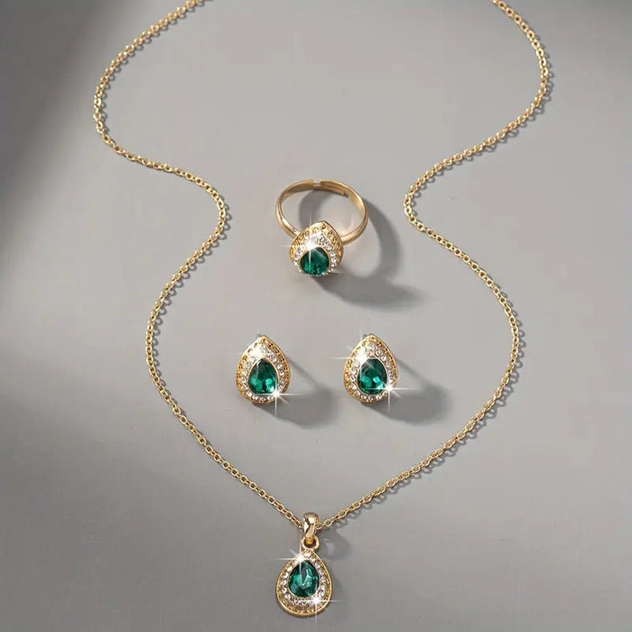 Ensemble de Bijoux Émeraude Valentina