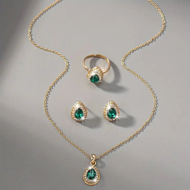 Ensemble de Bijoux Émeraude Valentina