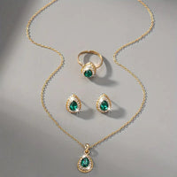 Ensemble de Bijoux Émeraude Valentina
