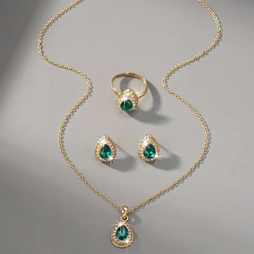 Ensemble de Bijoux Émeraude Valentina