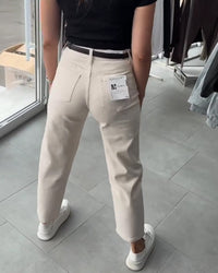 Pantalon Taille Haute Décontracté Jambe Droite