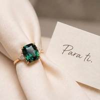Bague en Or avec Pierre Précieuse Verte