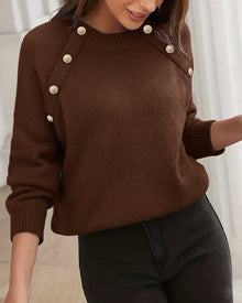 Pull Boutonné À Col Rond