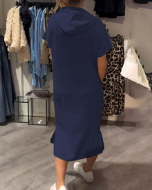 Robe À Capuche Décontractée Cordon
