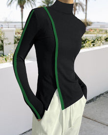 Pull à col roulé et patchwork