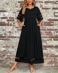 Robe élégante à Manches Mi-Longues Et Col Rond Décontracté