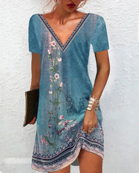 Robe à imprimé floral et manches courtes