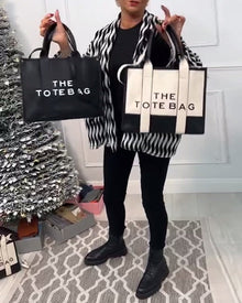 Sac fourre-tout tendance avec coutures bicolores
