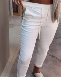 Pantalon Fuselé Décontracté Avec Cordon