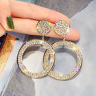Boucles d'oreilles en zirconium en or et en argent