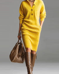 Robe pull décontractée de couleur unie pour l'automne et l'hiver