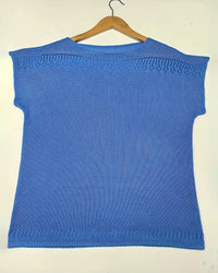 Pull décontracté à manches courtes de couleur unie